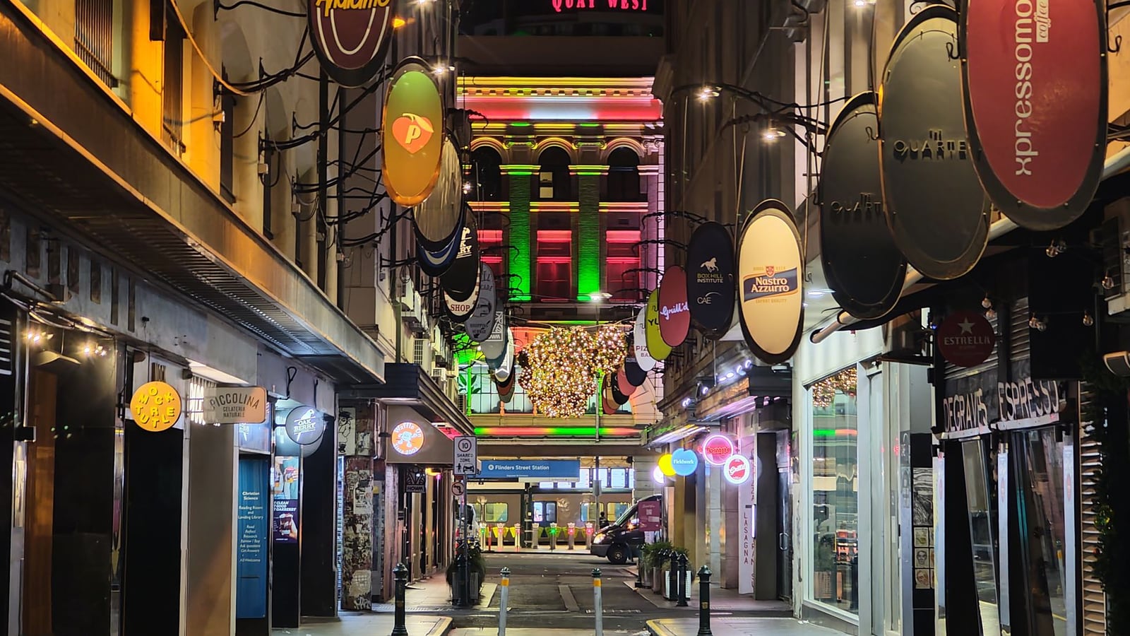 A daylight street scene in the heart of Melbourne CBD near the studio location.